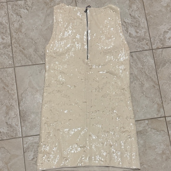 Alice + Olivia Cream Beaded Mini Dress with Red, Blue, Yellow Embroidery - Picture 8 of 8